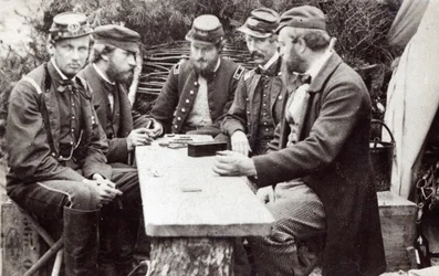 The Comte de Paris and his Brother, the Duc de Chartres, Playing Dominoes as Guests of the Army of the Potomac during the American Civil War, May 3, 1862